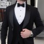 بدلة كلاسيك بياقة لامعة- لون اسود